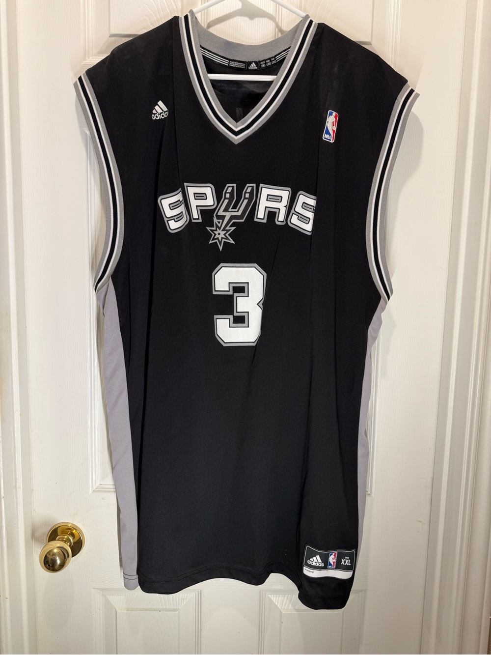 adidas Black and Gray San Antonio Spurs #3 Basketball Jersey